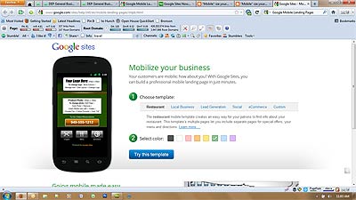 Google Sites Mobile Landing Pages